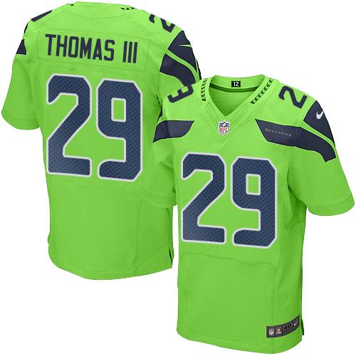 Nike Seahawks #29 Earl Thomas III Green Men's Stitched NFL Elite Rush Jersey - Click Image to Close
